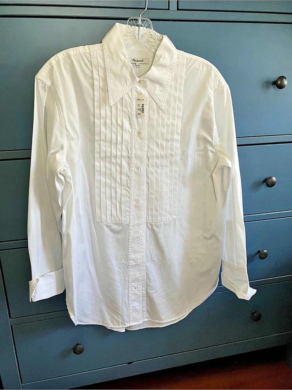 Madewell Tuxedo Button-Up Shirt in Poplin White Size Small